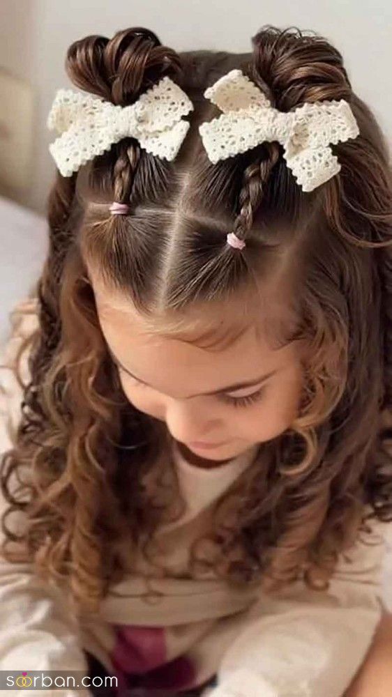 مدل مو بچگانه دخترانه برای عروسی مهمانی و تولد ۲۰۲۵ | مدل مو بچگانه باز و بسته بانمک و گوگولی
