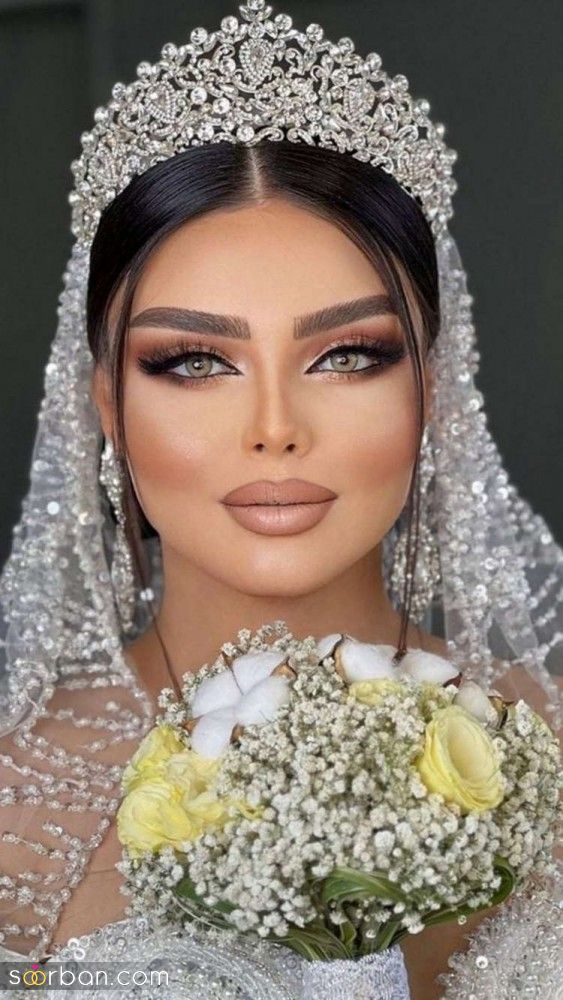 شینیون و میکاپ عروس با موی مشکی | جدیدترین شینیون و میکاپ عروس با موی مشکی 1404 در همه طرح و مدل