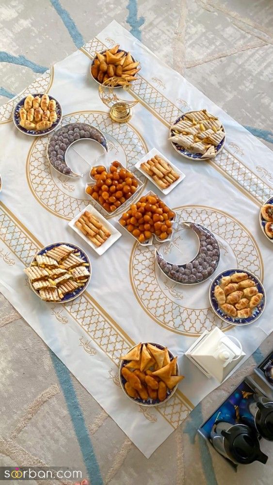 تزیین سفره ماه رمضان ۱۴۰۴ | زیباترین ایده تزیین سفره ماه رمضان برای پاگشای عروس