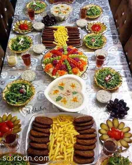 تزیین سفره ماه رمضان ۱۴۰۴ | زیباترین ایده تزیین سفره ماه رمضان برای پاگشای عروس