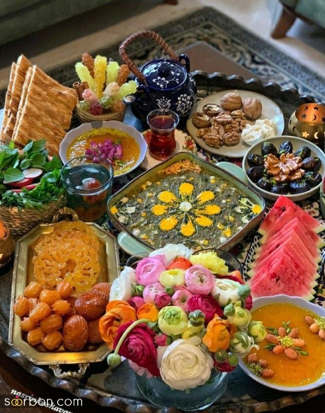 تزیین سفره ماه رمضان ۱۴۰۴ | زیباترین ایده تزیین سفره ماه رمضان برای پاگشای عروس