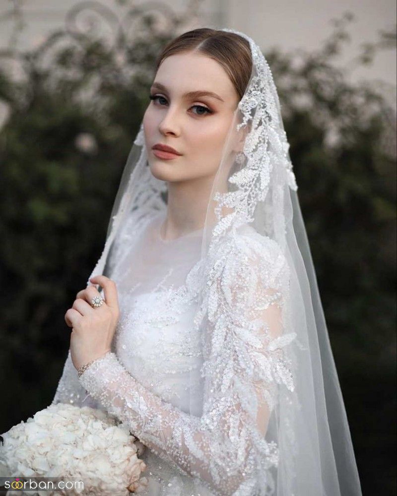 ژست عکاسی عقد تکی عروس | 17 ژست عکاسی عقد از عروس تکی ساده و لاکچری