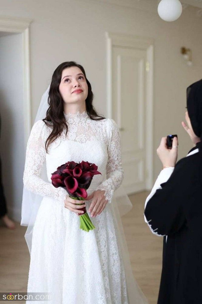 ژست عکاسی عقد تکی عروس | 17 ژست عکاسی عقد از عروس تکی ساده و لاکچری