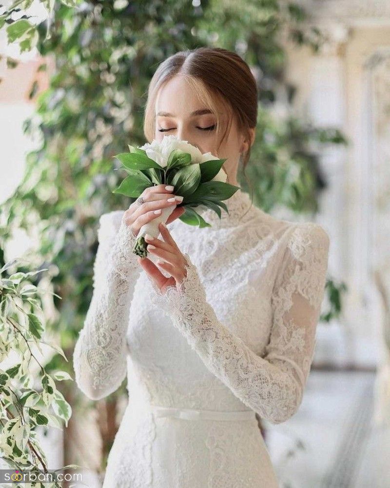 ژست عکاسی عقد تکی عروس | 17 ژست عکاسی عقد از عروس تکی ساده و لاکچری