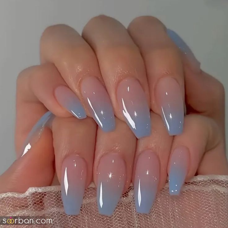 30 عکس ژلیش ناخن آبی آسمانی جدید؛ طراحی ناخن زیبا به رنگ آبی آسمان!