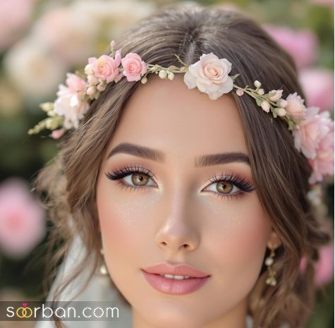 مدل میکاپ با تزیین گل | جدیدترین مدل میکاپ با تزیین گل طبیعی + عکس