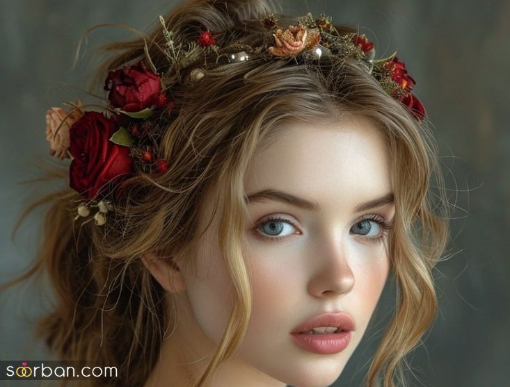 مدل میکاپ با تزیین گل | جدیدترین مدل میکاپ با تزیین گل طبیعی + عکس