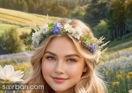 مدل میکاپ با تزیین گل | جدیدترین مدل میکاپ با تزیین گل طبیعی + عکس