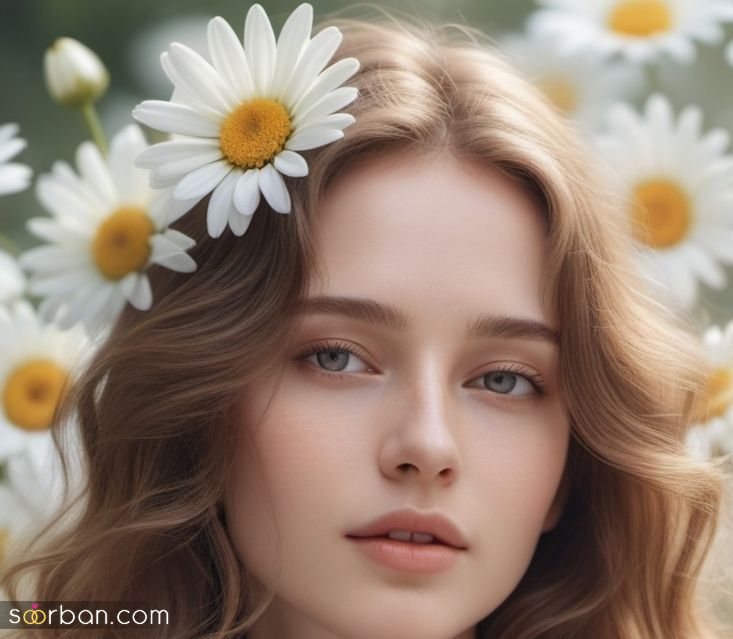 مدل میکاپ با تزیین گل | جدیدترین مدل میکاپ با تزیین گل طبیعی + عکس