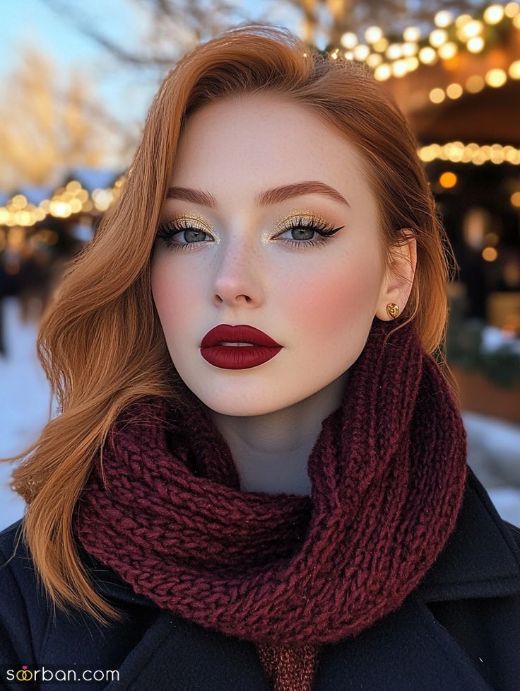آرایش با رژ قرمز | جدیدترین ایده آرایش جذاب ۲۰۲۵ با رژ لب قرمز