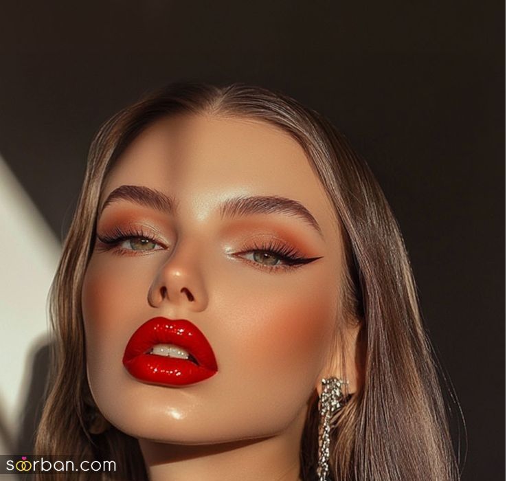آرایش با رژ قرمز | جدیدترین ایده آرایش جذاب ۲۰۲۵ با رژ لب قرمز