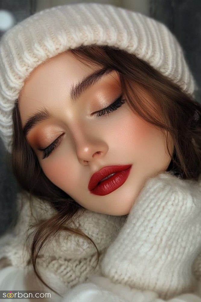 آرایش با رژ قرمز | جدیدترین ایده آرایش جذاب ۲۰۲۵ با رژ لب قرمز