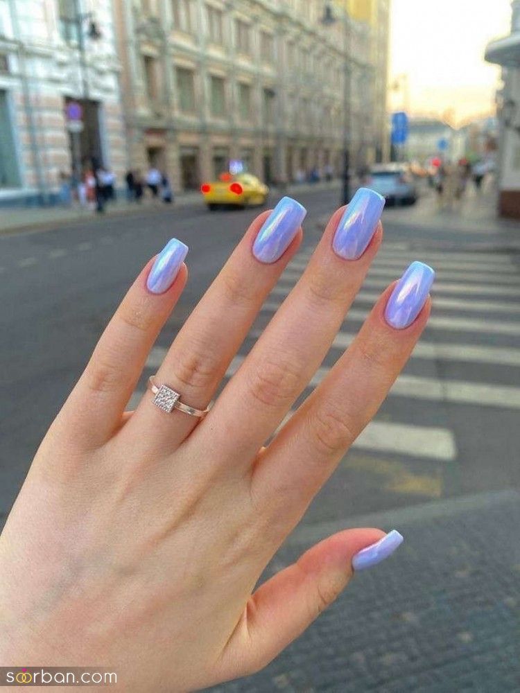 طرح ناخن کروم ساده | 20 مدل طرح ناخن کروم ساده در رنگ های مختلف و بسیار جذاب