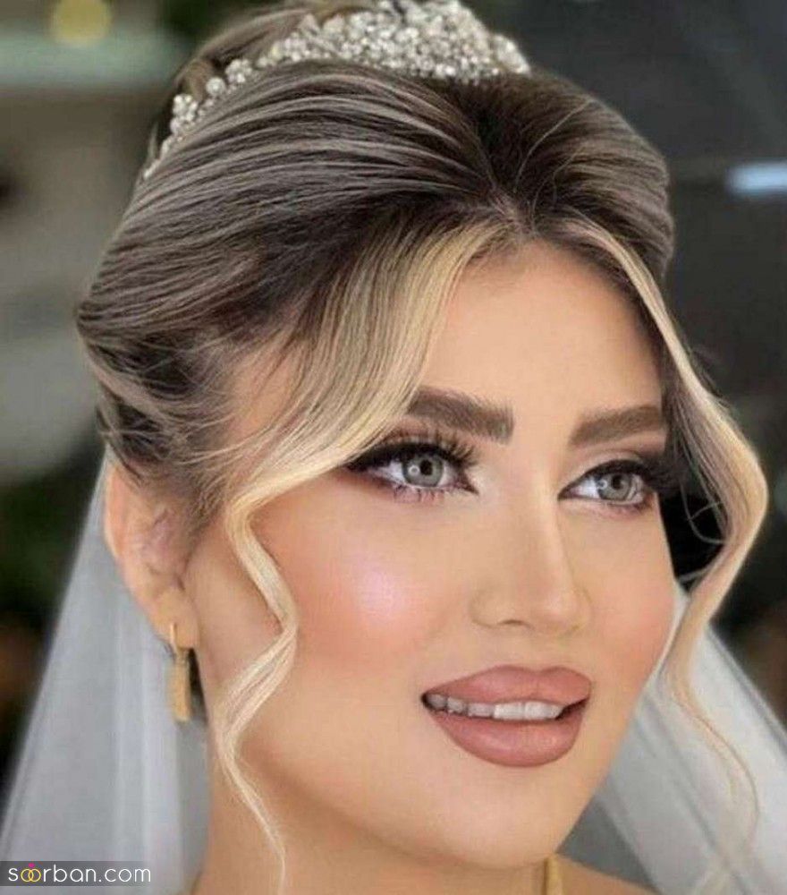مدل مو عروس از جلو | 25 مدل موی عروس جلوی سر با نهایت جذابیت و زیبایی برای صورت کشیده و گرد