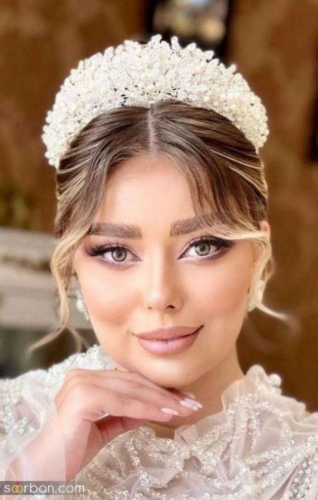 مدل مو عروس از جلو | 25 مدل موی عروس جلوی سر با نهایت جذابیت و زیبایی برای صورت کشیده و گرد