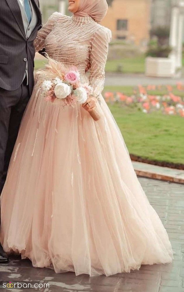 لباس عقد نباتی | لباس عقد نباتی 1404 ساده و ساتن و پرنسسی و پف دار برای همه سلیقه ها