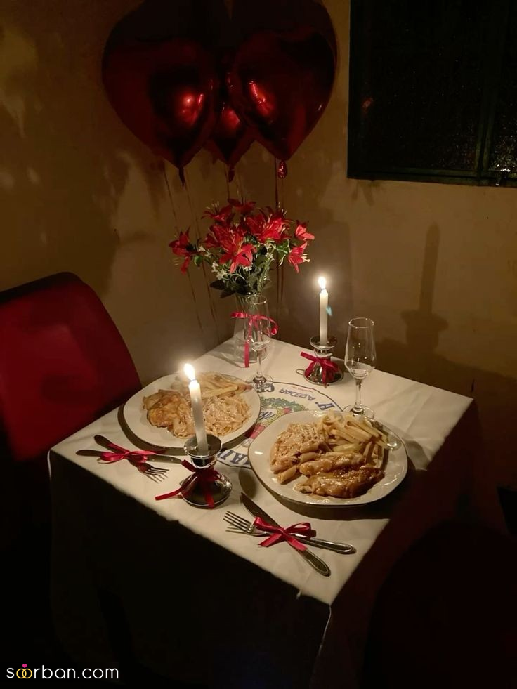 چیدمان میز دونفره | ۳۰ ایده جذاب چیدمان میز دونفره در شب‌های رمانتیک (شام، تولد، ولنتاین و دیت عاشقانه)
