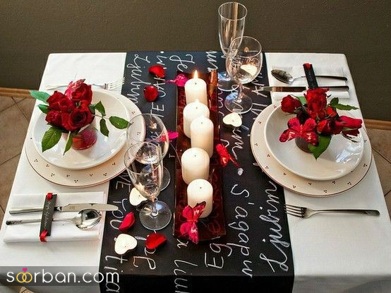 چیدمان میز دونفره | ۳۰ ایده جذاب چیدمان میز دونفره در شب‌های رمانتیک (شام، تولد، ولنتاین و دیت عاشقانه)