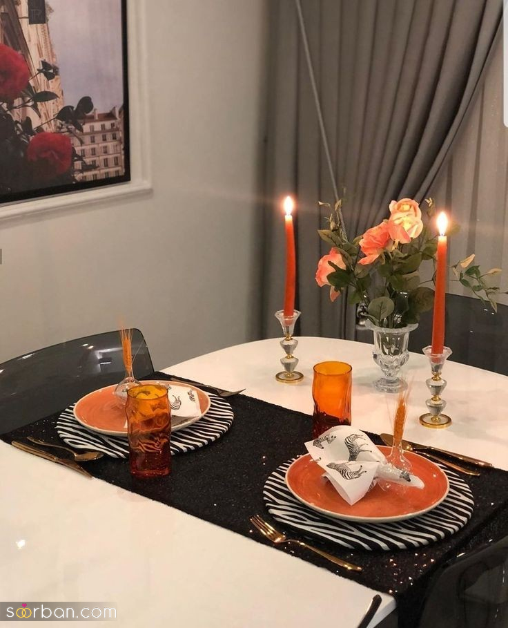 چیدمان میز دونفره | ۳۰ ایده جذاب چیدمان میز دونفره در شب‌های رمانتیک (شام، تولد، ولنتاین و دیت عاشقانه)