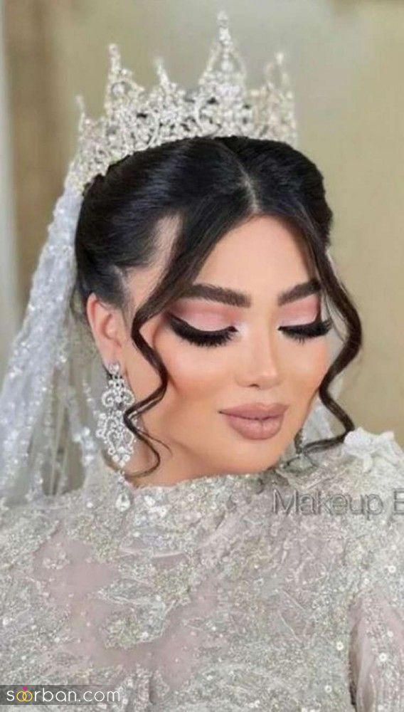 مدل مو عروس پرنسسی | مدل جدید شینیون موی عروس با تاج پرنسسی 1404 متناسب با همه فرم های صورت