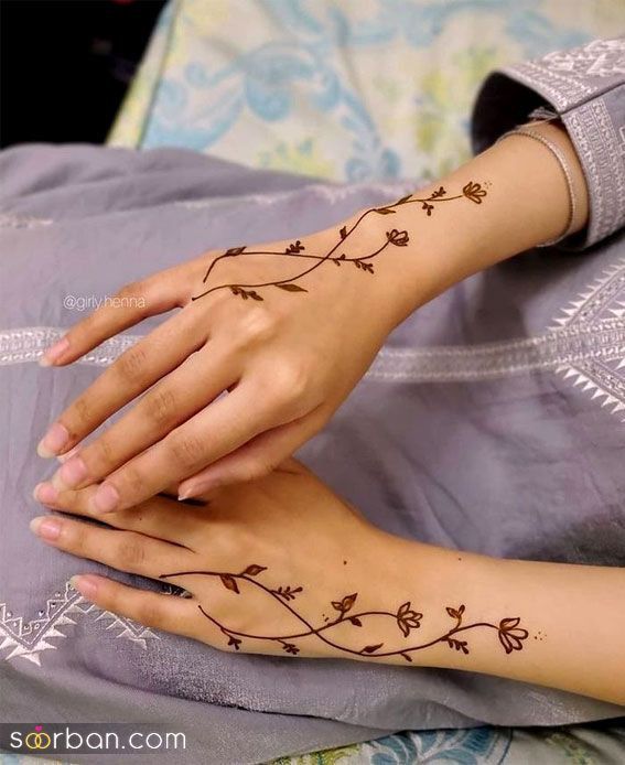 مدل حنا ساده | شیک ترین مدل حنا ساده 1404 با طرح های مینیمال و جذاب