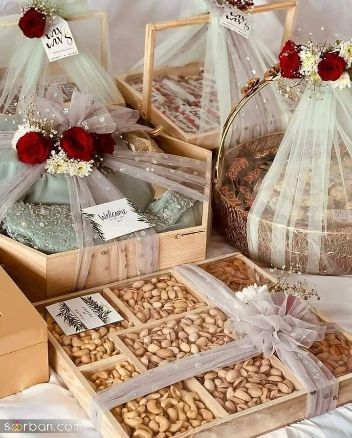 تزیین هدایای بله برون | ایده های شیک تزیین هدایای بله برون عروس جدید ۱۴۰۴