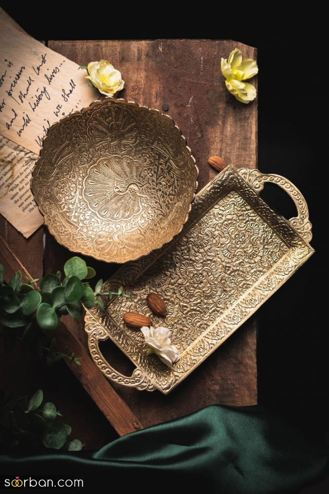 سینی پذیرایی لاکچری ؛ ۳۰ مدل خیره‌کننده سینی پذیرایی لاکچری برای جهیزیه و هدیه دادن!【مدلایی که حس لوکس بودن بهت میده】