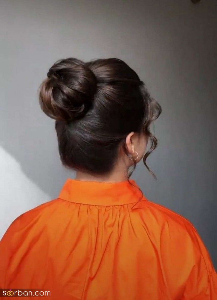 شینیون گوجه ای دخترانه | 20 مدل شینیون گوجه ای ساده دخترانه و عروس به شدت شیک و خوشگل