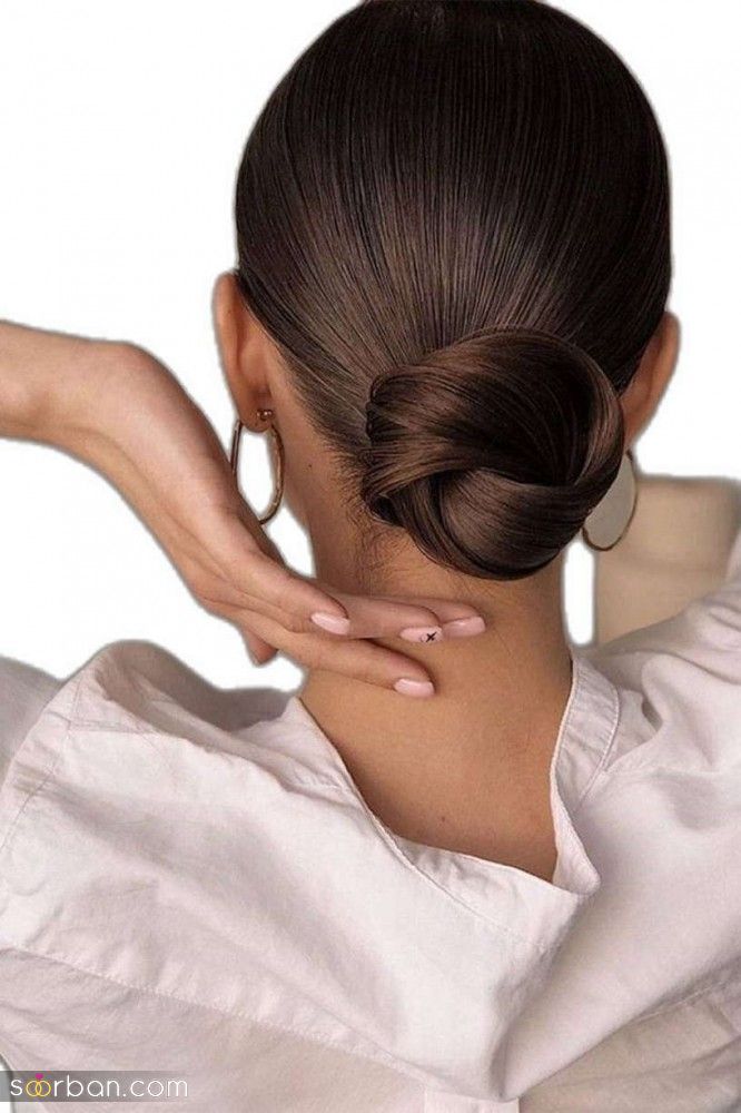 شینیون گوجه ای دخترانه | 20 مدل شینیون گوجه ای ساده دخترانه و عروس به شدت شیک و خوشگل