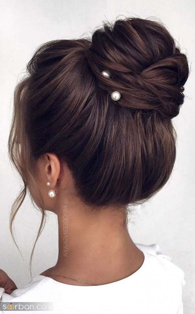 شینیون گوجه ای دخترانه | 20 مدل شینیون گوجه ای ساده دخترانه و عروس به شدت شیک و خوشگل