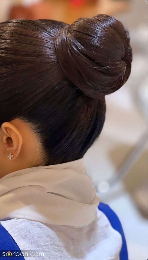 شینیون گوجه ای دخترانه | 20 مدل شینیون گوجه ای ساده دخترانه و عروس به شدت شیک و خوشگل