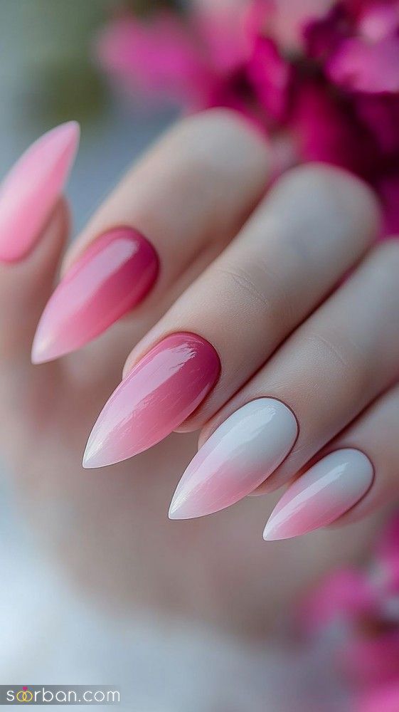 ناخن آمبره بهاری | ایده های جذاب و ترند ۲۰۲۵ برای ناخن آمبره بهاری