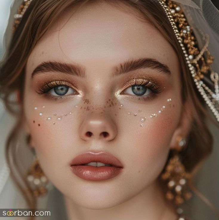 مدل میکاپ با تزئینات طلایی | جدیدترین مدل میکاپ با تزئینات طلایی + تصاویر