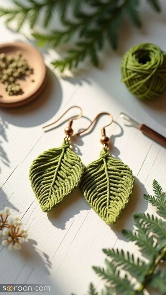 گوشواره بافتنی با قلاب و کنفی | 25 مدل گوشواره بافتنی با قلاب و گوشواره های کنفی برای داشتن استایل های خاص