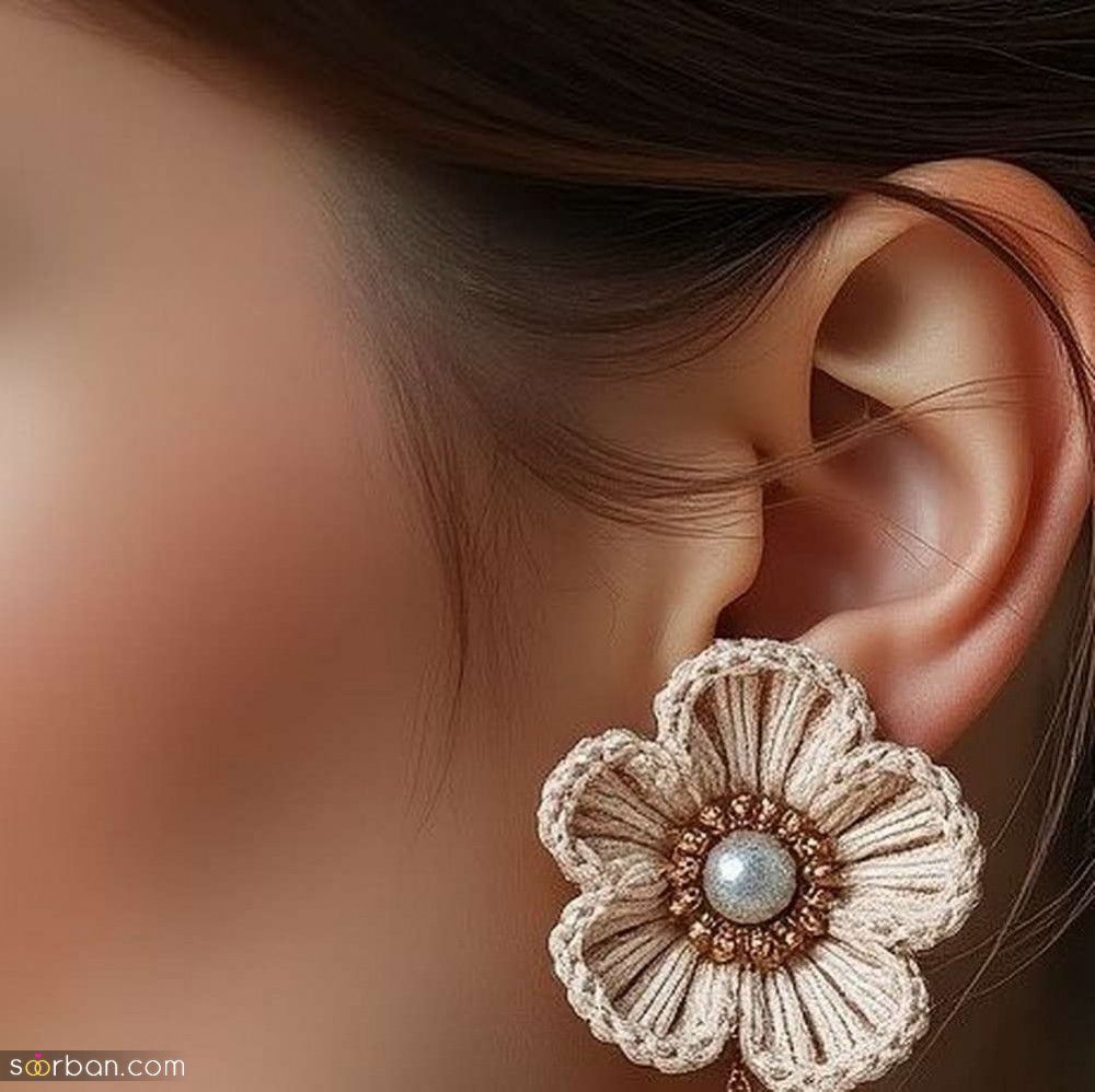 گوشواره بافتنی با قلاب و کنفی | 25 مدل گوشواره بافتنی با قلاب و گوشواره های کنفی برای داشتن استایل های خاص