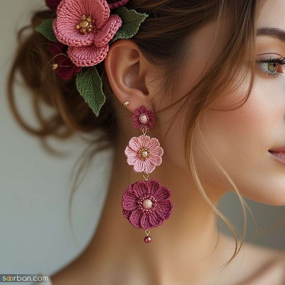 گوشواره بافتنی با قلاب و کنفی | 25 مدل گوشواره بافتنی با قلاب و گوشواره های کنفی برای داشتن استایل های خاص