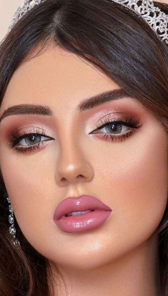 آرایش عروس با لنز | 20 مدل آرایش عروس با لنز عسلی و طوسی و سبز و آبی