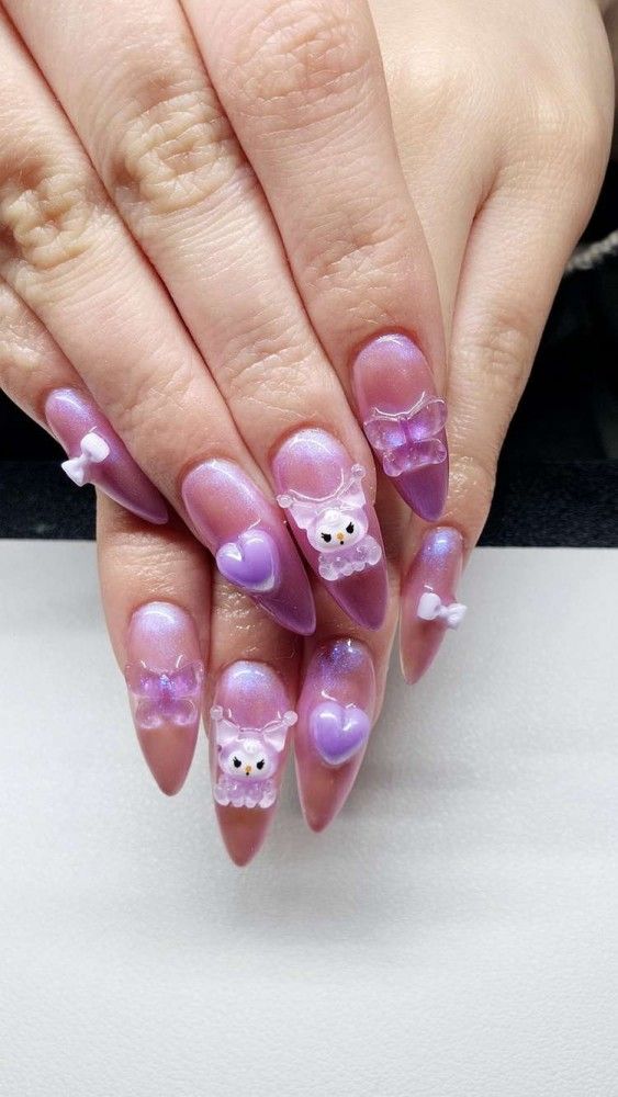 عروسک ناخن برجسته | 20 مدل عروسک ناخن برجسته و ایده های طراحی با عروسک های برجسته ناخن