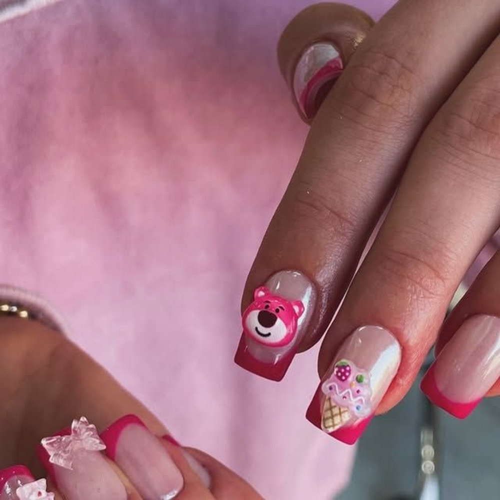عروسک ناخن برجسته | 20 مدل عروسک ناخن برجسته و ایده های طراحی با عروسک های برجسته ناخن