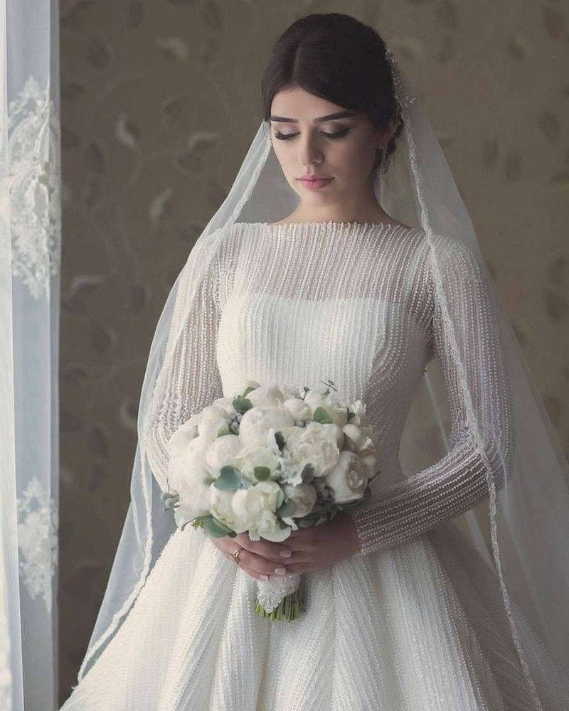 لباس عروس بالا تنه تور | 20 مدل لباس عروس بالاتنه تور و استین توری به شدت خوشگل و پوشیده