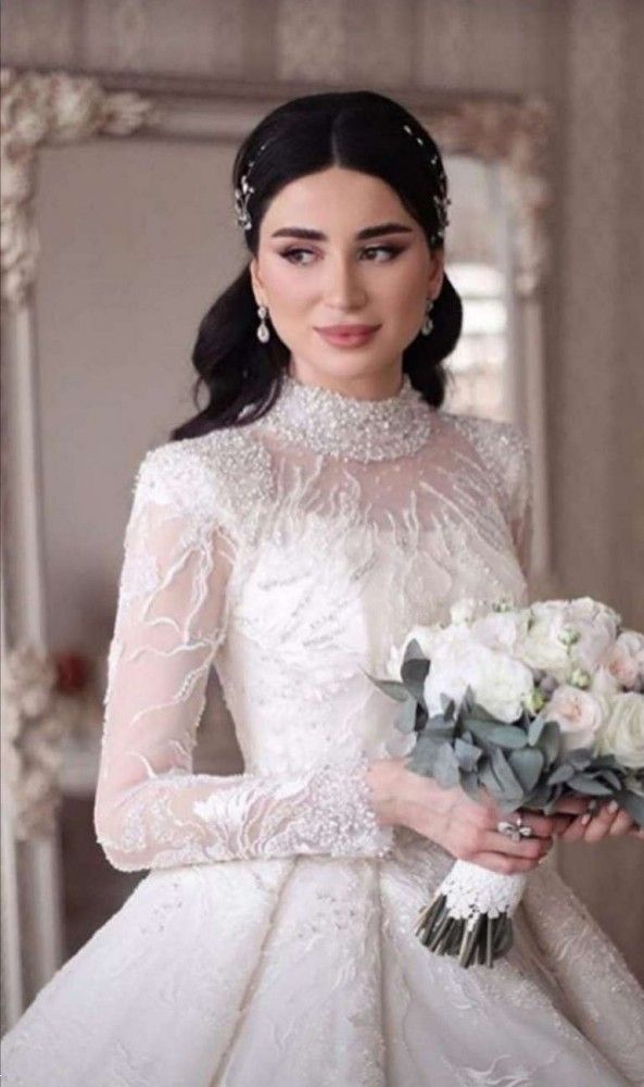 لباس عروس بالا تنه تور | 20 مدل لباس عروس بالاتنه تور و استین توری به شدت خوشگل و پوشیده