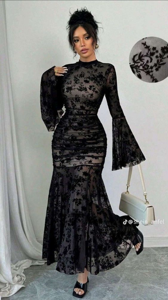 لباس مجلسی مشکی تنگ بلند | 20 مدل لباس مجلسی مشکی جدید بلند تنگ برای عروسی و جشن های خاص