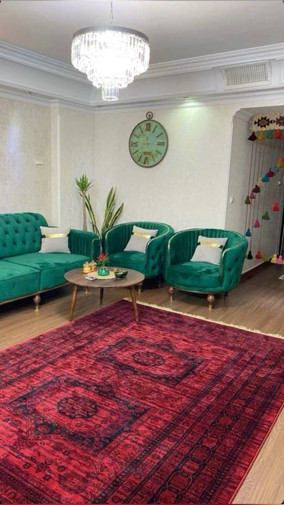چیدمان با فرش قرمز | بهترین ایده های طلایی شیک و کاربردی چیدمان با فرش قرمز برای جهیزیه عروس