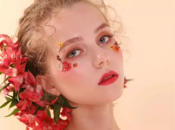 میکاپ با گل طبیعی | ۲۵ ایده خاص و لاکچری میکاپ با گل طبیعی برای عروسی یا فرمالیته که تو رو شبیه پری‌های دیزنی می‌کنه!