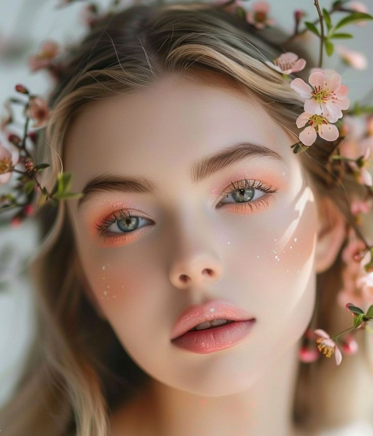 میکاپ با گل طبیعی | ۲۵ ایده خاص و لاکچری میکاپ با گل طبیعی برای عروسی یا فرمالیته که تو رو شبیه پری‌های دیزنی می‌کنه!