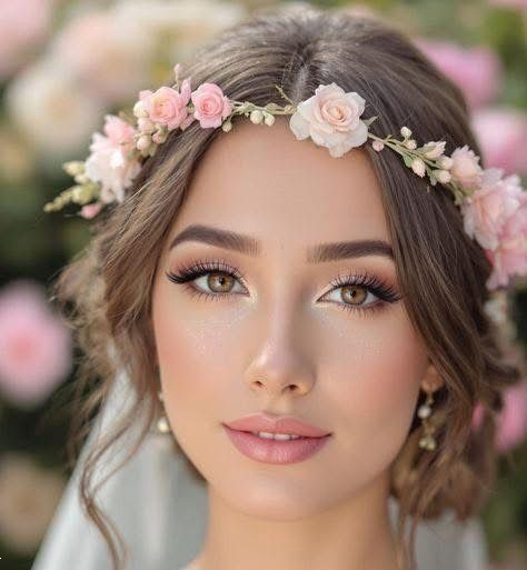 میکاپ با گل طبیعی | ۲۵ ایده خاص و لاکچری میکاپ با گل طبیعی برای عروسی یا فرمالیته که تو رو شبیه پری‌های دیزنی می‌کنه!