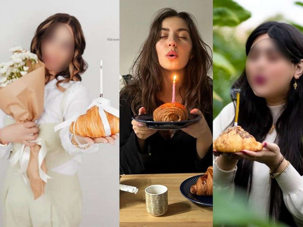 عکس تولد با کروسان | ایده عکس تولد با کروسان و گل 1404 جدیدترین ترند اینستا و فضای مجازی