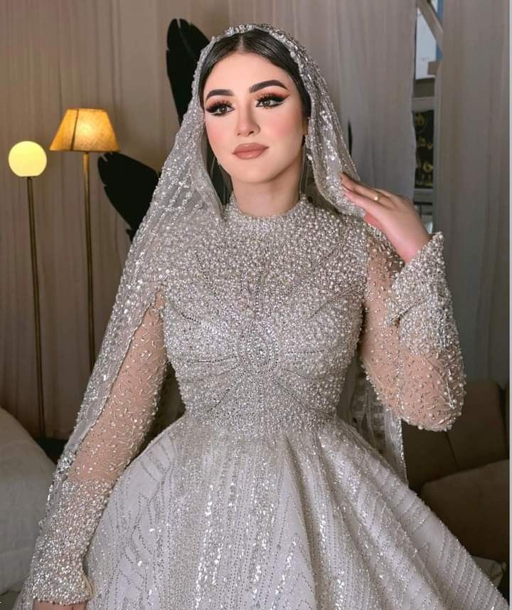 لباس عروس عربی پرکار | 30 لباس عروس مدل عربی پرکار برای عروسی های لاکچری