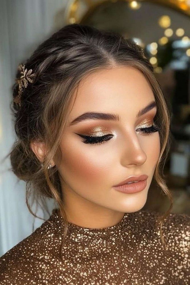 سایه چشم طلایی دخترانه | 25 سایه چشم طلایی دخترانه شاین و ساده برای عروسی و مراسم های خاص