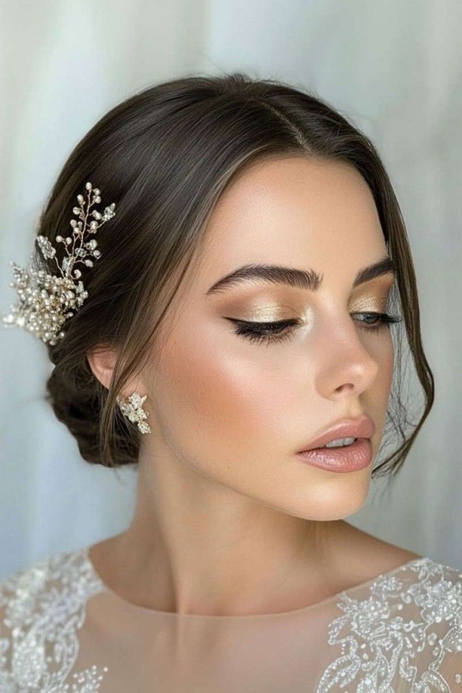 سایه چشم طلایی دخترانه | 25 سایه چشم طلایی دخترانه شاین و ساده برای عروسی و مراسم های خاص